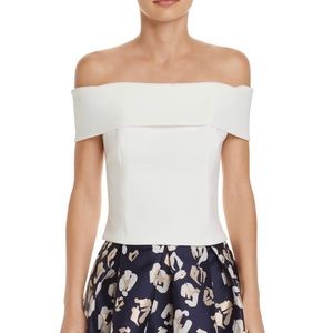 Eliza J Off the Shoulder White Top